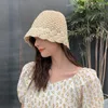 Brede rand hoeden 2023 Simple Girl Raffia Sun Hat Floppy Summer for Women Beach Panama Strawkoepel Emmer Femme Shade Eger22