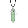 Pendant Necklaces Hexagonal Bullet Pink Purple Crystals Women Jewelry Reiki Chakra Natural Stone Quartz Pendulum Pendulo Y23