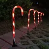 Juldekorationer Candy Cane Lights Led Yard Lawn Pathway Markers för Festival Party Year Decoration Supplies