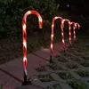 Decorazioni natalizie Luci a bastoncino di zucchero Indicatori di percorso per prato da cortile a LED per forniture di decorazioni per feste di festival