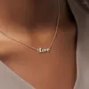 Chaînes 2023 été Ins lettre d'amour cuivre plaqué couleur préservant sourire clavicule collier femmes tour de cou chaîne