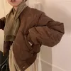 Damskie obce kotek elegancki solidny krótki płaszcz dla kobiet w stylu koreański 2023 jesień zima parkas gruba ciepła kurtka żeńskie ubrania chlebowe