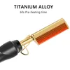 Curling Irons 2 in 1 Comb Straightener Electric Hair Curler Wet Dry Use Flat Heating For 230509