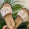 Slipper Summer Outdoor Beach Girls Shoes Children Anti-Slip Home Slippers Glitter Fabric Crinkle Sandals Kids Slippers CSH1344 230509