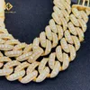 Hot Sale Iced Out 20mm Silver 925 Chain VVS Moissanite Cuban Link Chain