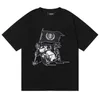 Дизайнерская модная одежда футболка Tees High Street Fashion Trapstar Tee Evil Knight Flag Print Casual Mens Fomen