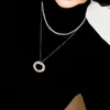 Pendentif Colliers Mode 925 Sterling Argent Fine Bijoux Collier Chaîne Pour Femmes Fête De Mariage Magnifique Dubaï Rond