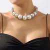 Choker JURAN Statement Big Pearls Rhinestone Chains Double Layered Necklace For Women Luxury Clavicle Collar Neck Jewelry