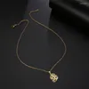 Collares colgantes Oro Hueco Collar de flores ricas Camelia rica Rhinestone Charm Accesorios de lolita para mujeres Cadena chapada en oro 2023