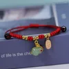 Bracelets de charme pulseira chinesa corda vermelha feminina tecido jade joias de mão menwomen diariamente ornamentos decorativos de lazer
