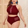 Dames plus size zwemkleding plus maat luipaard print zomer strandkleding set vrouwelijke sexy dames bikini strand zwempak tankini badkleding badkleding tweedelige z0508