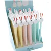 Pcs Gel Stylos Longues Oreilles Noir Coloré Kawaii Cadeau Gel-encre Pour L'écriture Mignon Papeterie Bureau Fournitures Scolaires