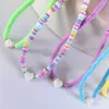 Hangende kettingen zx zomer natuurlijke hartschaal kralen ketting chokers voor vrouwen handgemaakte polymeer klei statement groothandel sieraden y23