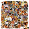 Adesivi per auto Cool Halloween Sticker 100 pezzi Vinile impermeabile Skateboard Chitarra Custodia da viaggio Porta Laptop Lage Bike Bicycle Drop Deliver Dhoqh