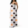 Robes décontractées Femmes Boho Long Maxi Dress Floral Summer Party Polka Dot Beach Sundress Oversized Strappy