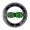 Wall Clocks 3D LED Digital Luminous Mute Temperature Date Electronic Large Round Clock Modern Design Nordic Home Decor