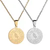 Kedjor europeiska och amerikanska religiösa troende smycken ber händer korrosion skrift medalj hänge rostfritt stål halsband fo
