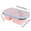 Dinnerware Sets Collapsible Bento Two Grid Box Silicone Lunch And Oven Heating Microwave Folding For Fresh Keeping Dinner