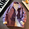 Herenjacks houzhou heren groen denim jas mannen y2k denim jassen Cardigan mannelijk Harajuku hiphop Japanse streetwear kleding voor tieners 230509