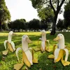 Nowe kreatywne rzeźby ogrodowe podwórko Vintage Gardening Wystrój Sztuka Kapryśna obrana bananowa kaczka domowa posągi rzemieślnicze HY509