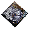 Sarongs 130 cm Leopard Brand Square Scarf Women 100 Silk 2023 Pashmina Fashion Design Shawl Bandana Kerchief Scarves 230508