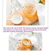 Bottiglie di stoccaggio Vaso di miele con mestolo Vaso di vetro Contenitore Distributore di sciroppo Adesivo trasparente di lusso Gadget da cucina