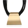 Choker HONGYE JEWELRY Big Bib Multilayer Black Pu Leather Necklace Women Man Punk Chokers