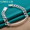 Chaîne breloque en argent sterling 925, joli design, 10MM, chaîne pour hommes, bijoux à la mode, Bracelet géométrique, prix usine 230508