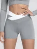 Shorts pour femmes été taille croisée sport femmes haute hanche ascenseur abdominale serré Yoga pantalon course Outwear Fitness