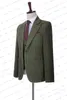 Garnitury męskie Blazers Summer Casual Business Green Linen Yellow Red Dots Formal Suit 3 szt. Zestaw Maryn Menjacketvestpants 230509