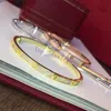 womens bracelet gold torque bangle double row diamond luxury jewelry width 5MM hidden inlay process High fade resistant bracelets designer for valentines day O4UB