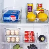 Organizzazione in plastica per frigorifero, birra, soda, lattine, organizer con rotelle, portabottiglie per frigorifero, per bevande, armadio da cucina, portabevande