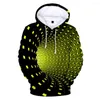 Felpe con cappuccio da uomo Mens 3D Tunnel Lighting Stampa Felpa con cappuccio Camicetta con cappuccio creativa Manica lunga da uomo Sudadera Hombre Jumper