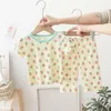 Clothing Sets 2023 Style Floral Short-sleeved Summer Toddler Girl Home Clothes Suit Kids Pajamas T-shirt Shorts 2 Piece