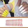 Falska naglar 1/2/3/5 Långt falskt kort charmig press-på handhållen nagel manikyr diy skönhetstillbehör små tips gula
