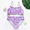 1-8t Baby Toddler Girls Two Piece Tankini Set Ny 2022 Barn- och flickas sommar Flamingo Unicorn Bikini Badkläder P230602