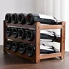 Organization Vintage Bamboo Wine Rack Cabinet Rack Multifunctional Multilayer Independent Display Storage Rack Kitchen Bar Tool Accessories