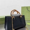 Luxus-Leder-Einkaufstasche Frauen Kette Schulter Umhängetaschen Designer-Handtasche Mode Bambusgriff Messenger Geldbörse