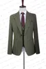 Garnitury męskie Blazers Summer Casual Business Green Linen Yellow Red Dots Formal Suit 3 szt. Zestaw Maryn Menjacketvestpants 230509