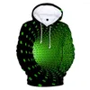 Felpe con cappuccio da uomo Mens 3D Tunnel Lighting Stampa Felpa con cappuccio Camicetta con cappuccio creativa Manica lunga da uomo Sudadera Hombre Jumper