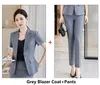 Two Piece Dress Novelty Grey Formal Women Business Suits Professional Pantsuits With Pants And Jackets Coat Ladies Office Blazers Trouser