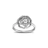 Ringos de cluster Ring Rose Silver for Women Anilos Mujer Bague 925 Sterling Jóias Bijoux Femme Joyas Plata para