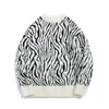 Мужские свитеры Zebra Print Retro Tendy Pellover Sweater Мужской и женский стиль бездействия осенний зимний пальто.