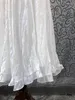 Spódnice długa spódnica 2023 Letnia moda Kobiet Pierścień Bu klamra elastyczna talia swobodna plisowana biała khaki czarne maxi