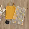 Ensembles Costumes 2 6Y Enfants Filles Vêtements D'été Ensembles 3 Pcs Bébé Robe Sans Manches Floral Mesh Sheer Smock Chaîne Ceinture Sac Enfants Tenues 230508