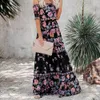 Casual Kleider Sommer Print Vintage Lang Für Frauen Sexy OffShoulder Rüschen Mode Boho Party Maxi Damen Strand Sommerkleid 230509