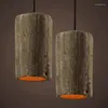 Lampy wiszące zabytkowe cement drewniany drewniany krople retro przemysłowy kraj drzewa miskie lampy oprawy kawiarnia pub jadalnia lampa haning lampa