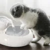 Dostarcza Behogar Mute Ceramic Cat Picie Water Fountain Smart Electric Automatyczne krążącą wodę dozownik wodny Drink Fontanna Eu Wtyczka UE