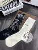 Frühlings-neue europäische Waren-Frauen-Socken im westlichen Stil Tintenstrahl-Graffiti-Buchstaben-Druckschlauch-Socken-Persönlichkeit Online-rote Mode-Socken Großhandel