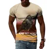 Мужские рубашки T the Blue Bird Summer Harajuku Design Fashion Men Men Shirt 3d по всему печати Tee Tops Unisex